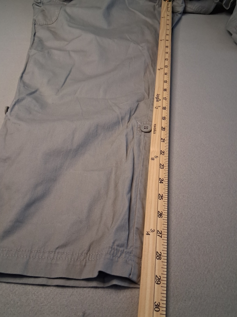 Woman Within Gray Cargo Capri Pants 22W Plus Size 100% Cotton Elastic Waist Casu - Picture 7 of 9